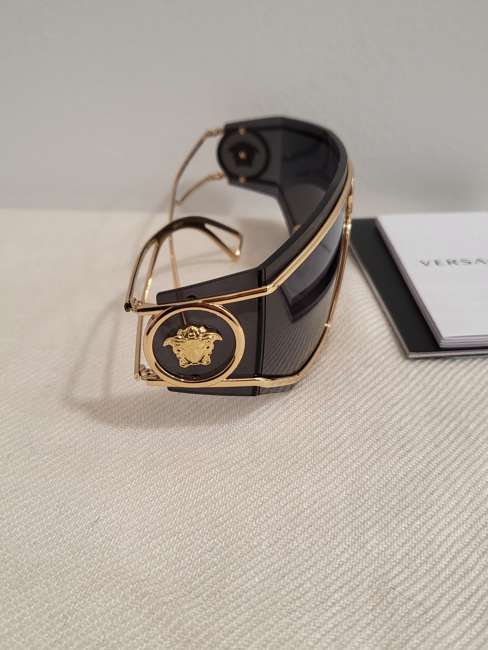 Versace Gold and Brown Designer Slim Temple Eyeglasses - Picture 3 of 12